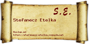 Stefanecz Etelka névjegykártya